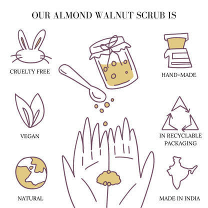 Combo of Kashmiri Almond Walnut and Sesame Peppermint Coffee Face & Body Exfoliating Scrub